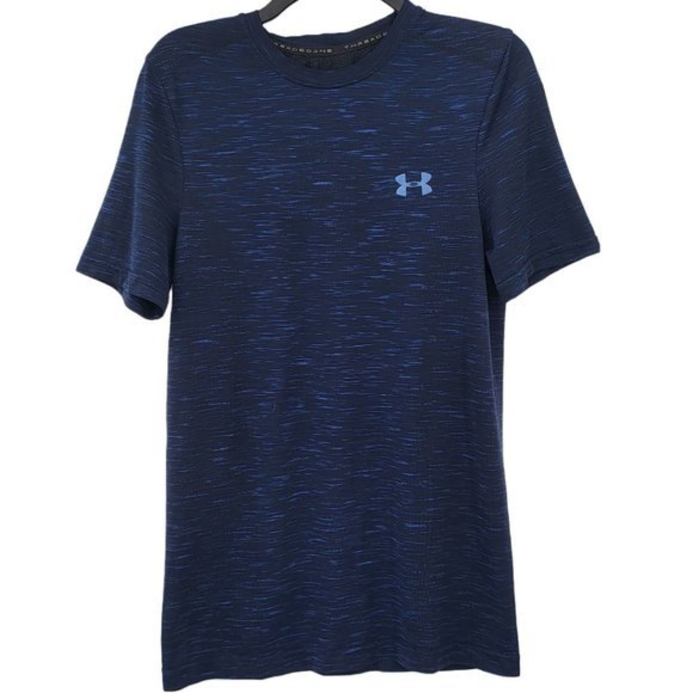 Under Armour Threadborne HeatGear Fitted Mens‎ Size SM Blue Short Sleeve Shirt